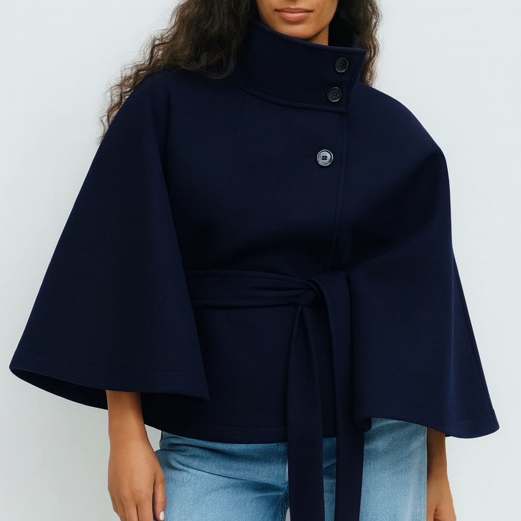 La Veyonne | Belted Cape Jacket by PJ Studio