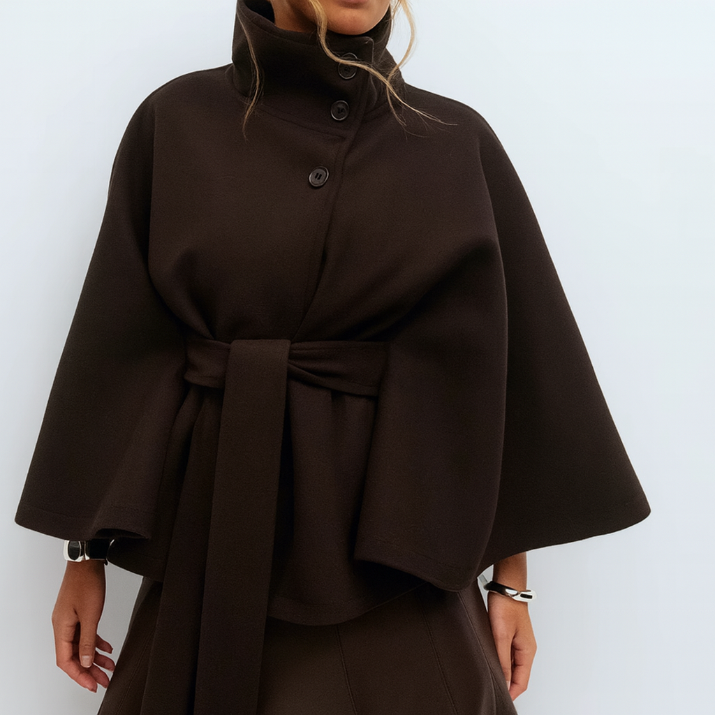 La Veyonne | Belted Cape Jacket by PJ Studio