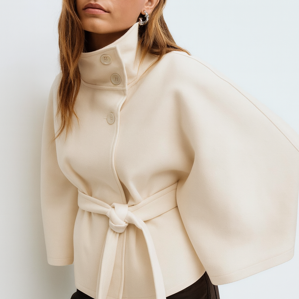 La Veyonne | Belted Cape Jacket by PJ Studio
